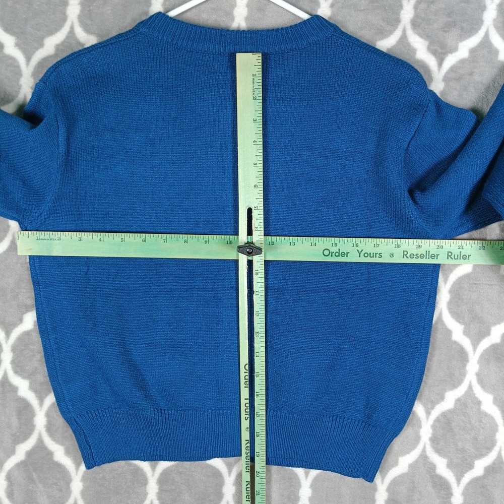 Tulip B Cardigan Sweater Women Medium Blue Floral Embroidered Cottage - Picture 5 of 7